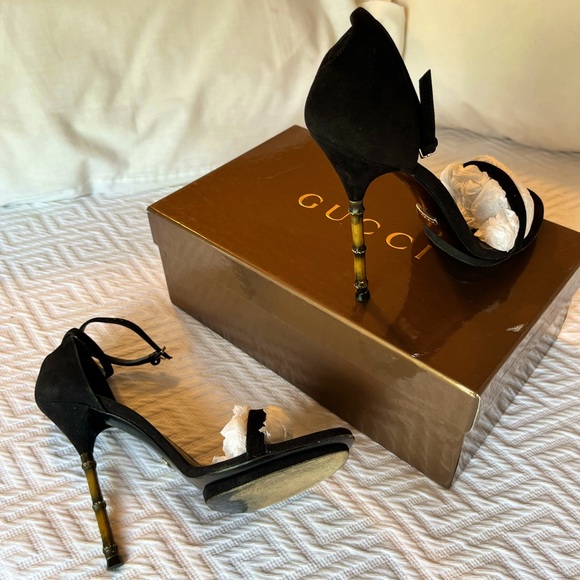 Gucci Bamboo /Tom Ford Black Ankle Strap Stilettos. Other Posher selling $1998!! - Picture 3 of 11